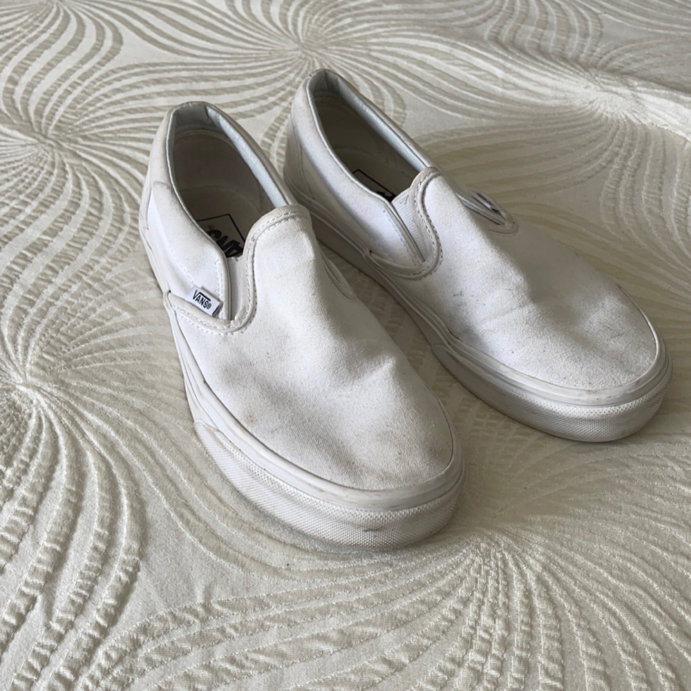 White slip on vans